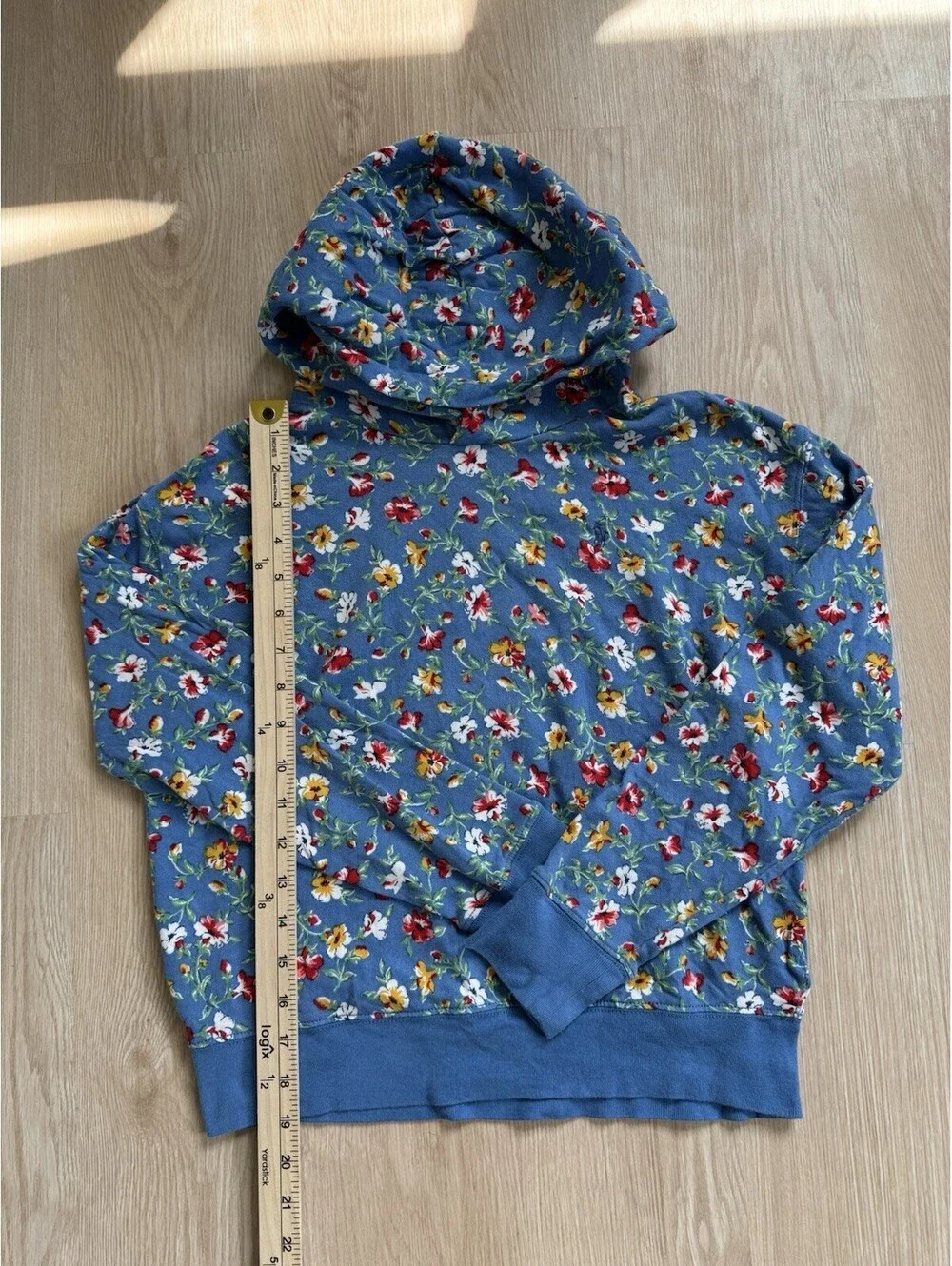 POLO RALPH LAUREN Girl's L (12/14) Floral Spa Terry Hoodie + Matching Shorts